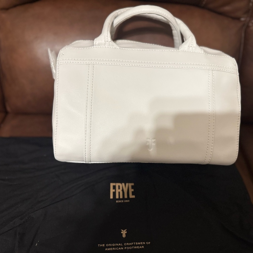 Frye Lena White Leather Satchel Bag - Picture 3 of 7
